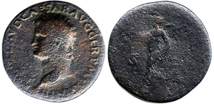 moneda Imperio Romano Nero Dupondius