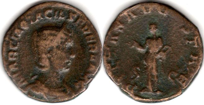 moneda Imperio Romano Otacilia Severa Sestercio 