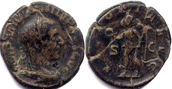 moneda Imperio Romano Philipp I the Arab Sestercio 