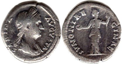 moneda Imperio Romano Sabina denario