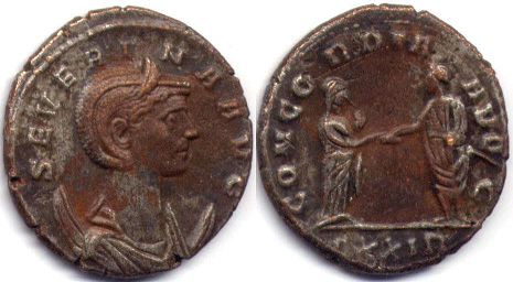 moneda Imperio Romano Severina antoninianus