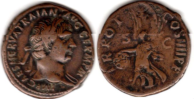 moneda Imperio Romano Trajan As 