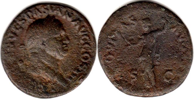 moneda Imperio Romano Vespasianus as