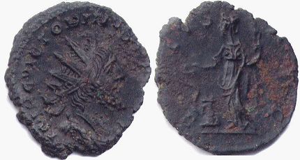 moneda Imperio Romano Victorinus antoninianus