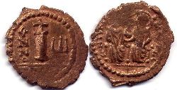 moneda bizantina Emperor Justin II 10 nummi