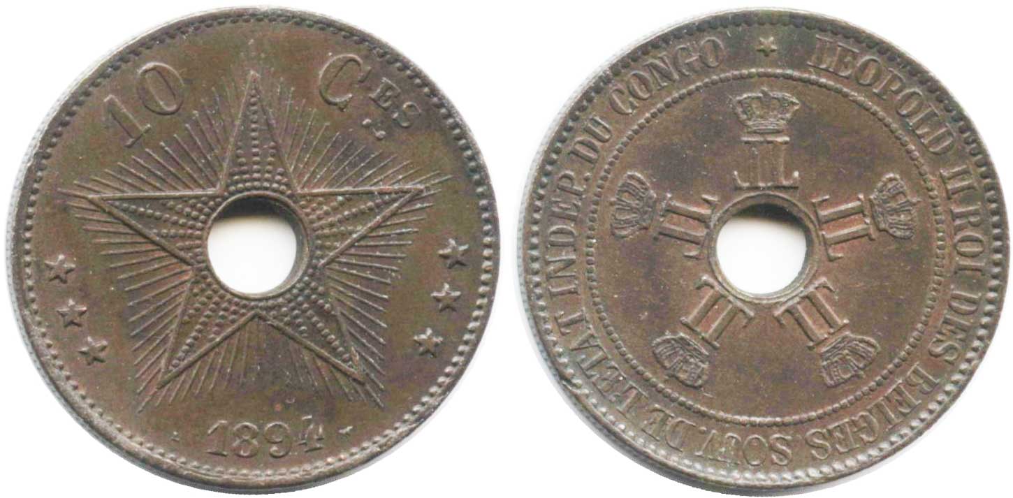 Belgian Congo 10 centimes 1894