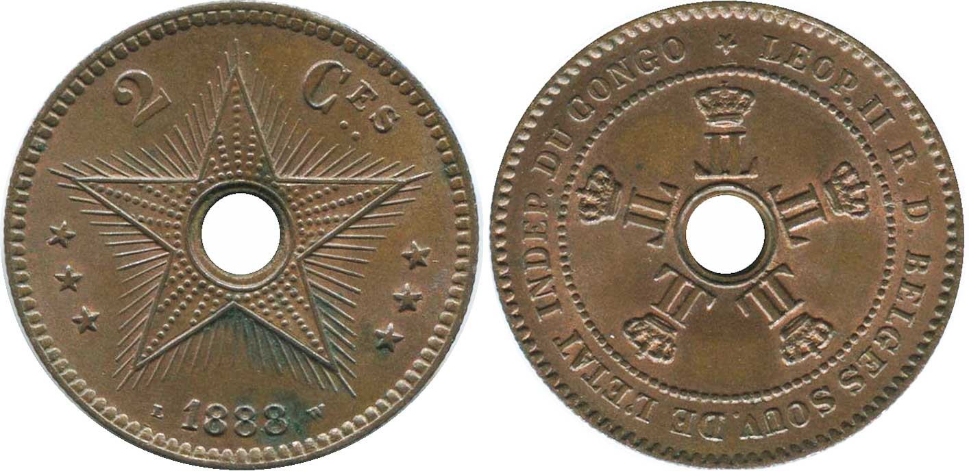 Belgian Congo 2 centimes 1888