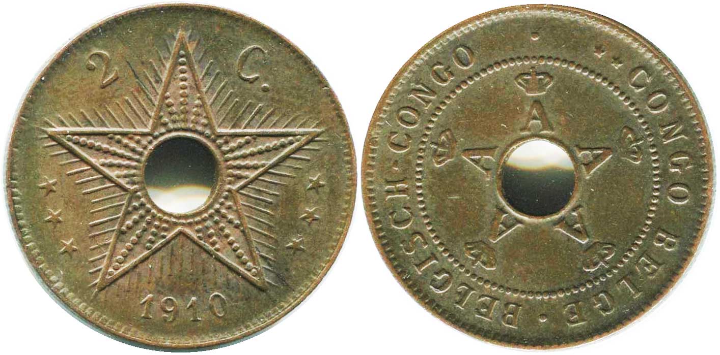 Belgian Congo 2 centimes 1910