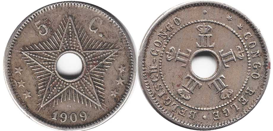 Belgian Congo 5 centimes 1909