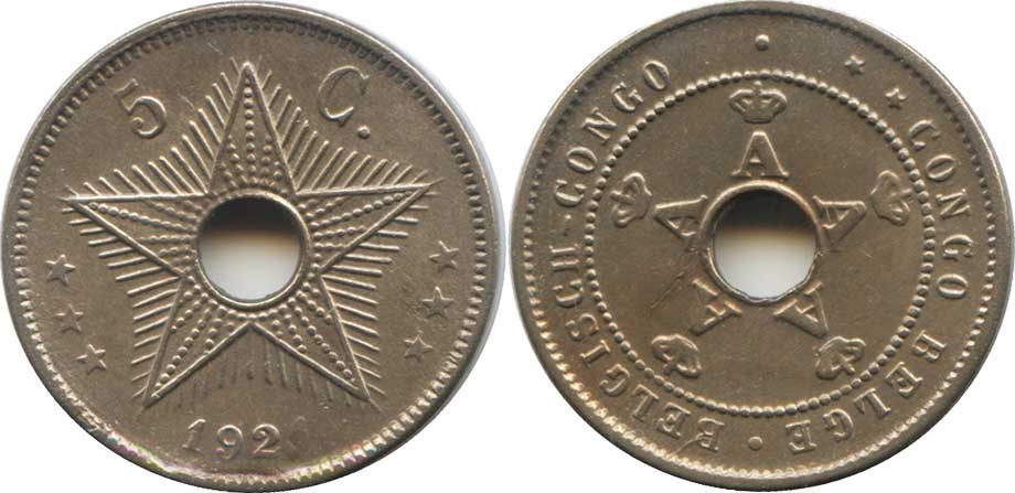 Belgian Congo 5 centimes 1921