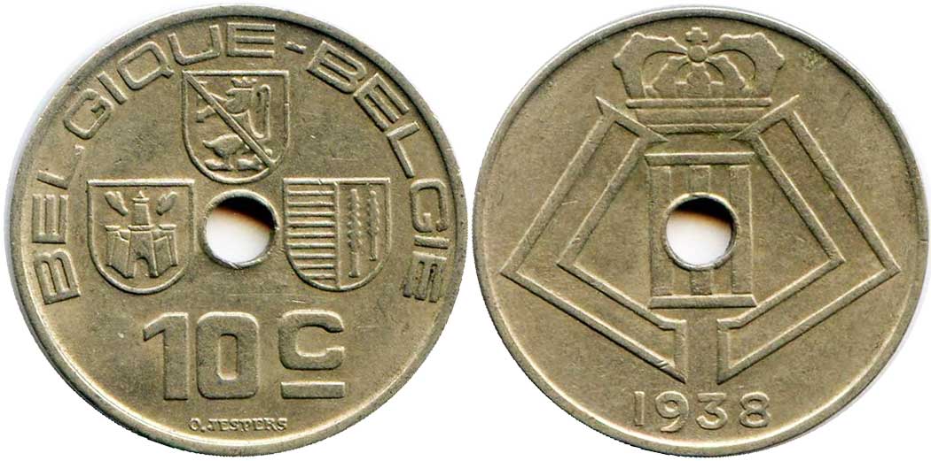 Belgium 10 centimes 1938