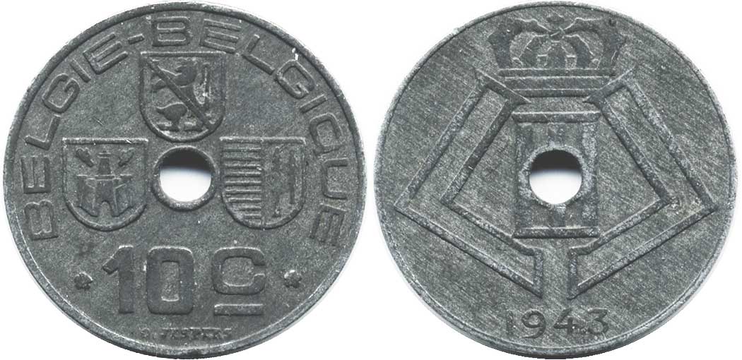 Belgium 10 centimes 1943