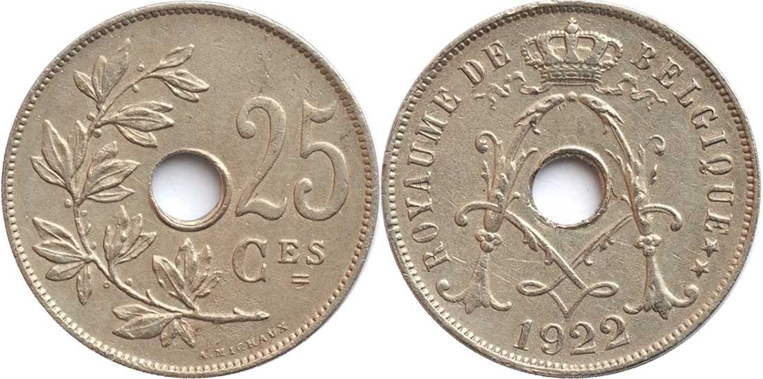 Belgium 25 centimes 1922