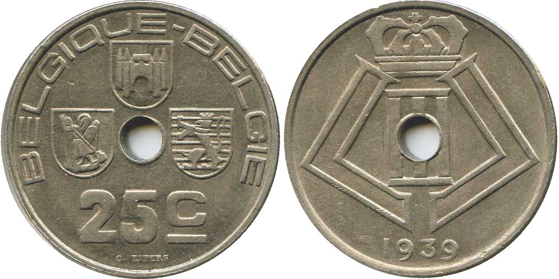 Belgium 25 centimes 1939