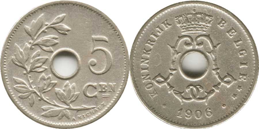 Belgium 5 centimen 1906