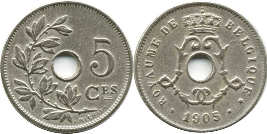 Belgium 5 centimes 1905