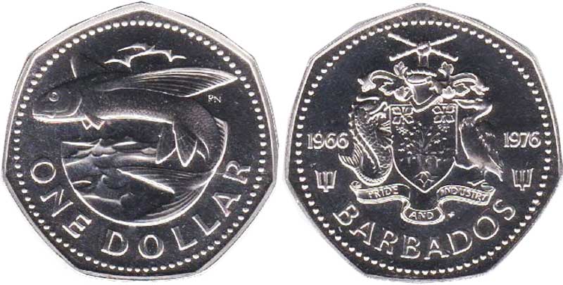 Barbados 1 dollar 1976 - 10th Anniversary ofIndependence