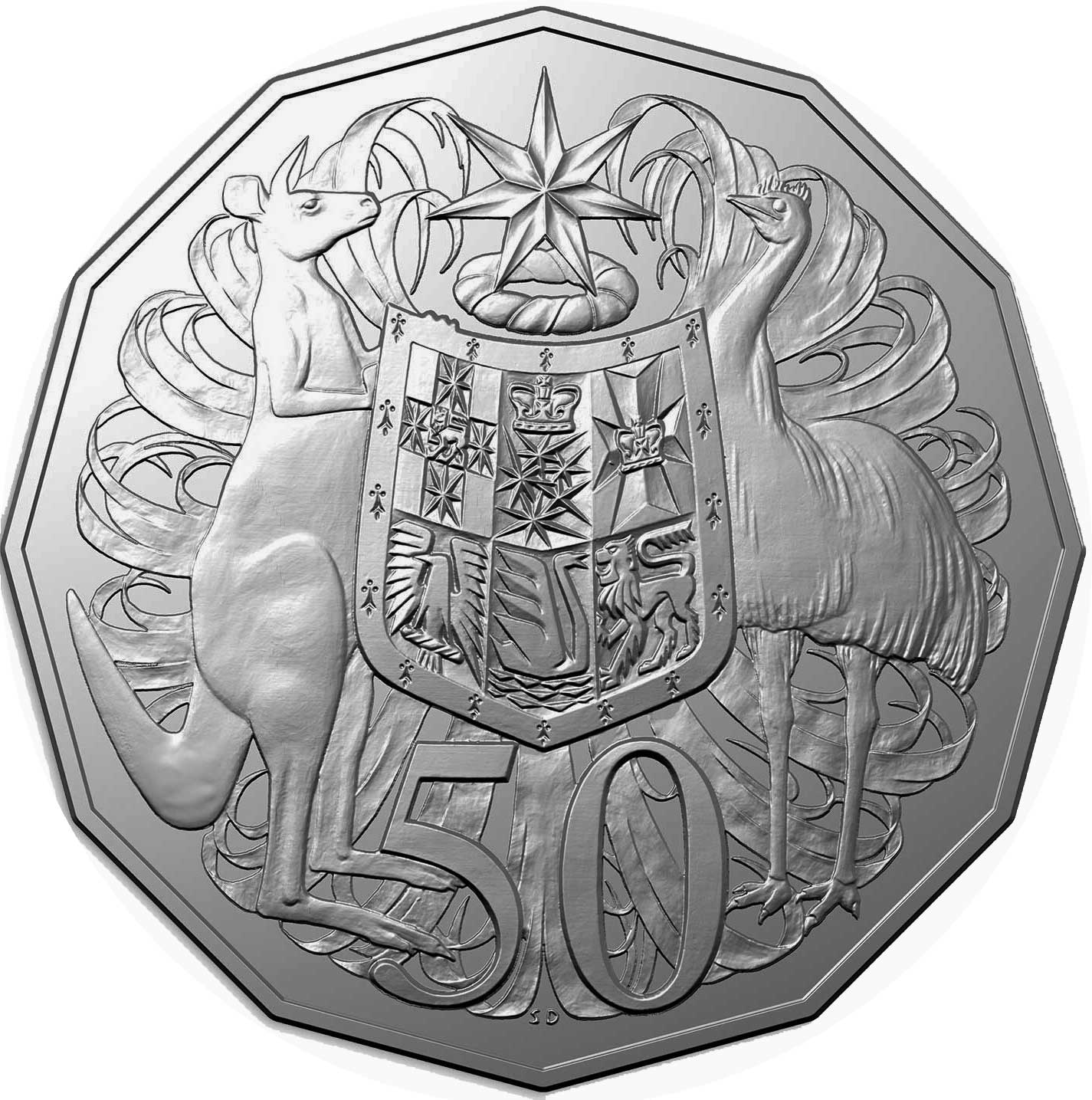 Moneda de 50 céntimos de 12 caras de Australia – diferentes tipos