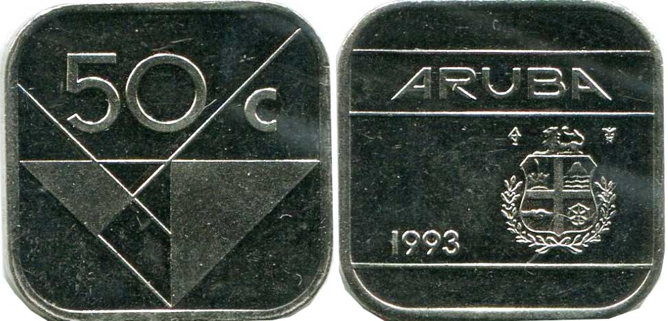 Aruba 50 cents 1993