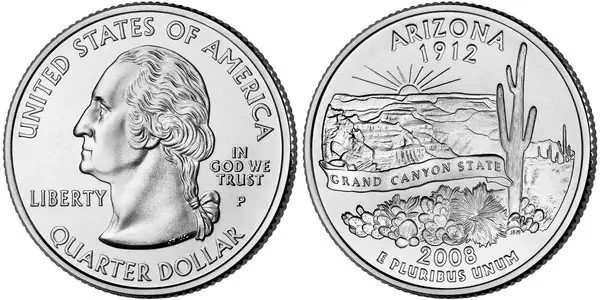 25 centavos 2008 Estado de Arizona
