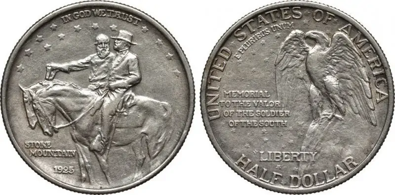 Moneda de 50 centavos "Stone Mountain Memorial" de 1925