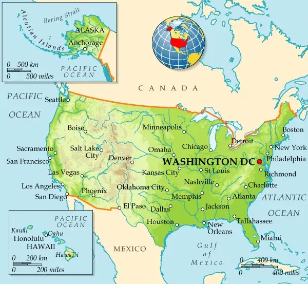 Mapa de los Estados Unidos