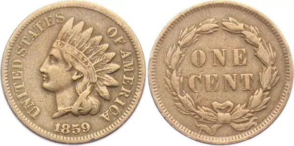Moneda de un centavo con cabeza de indio, 1869
